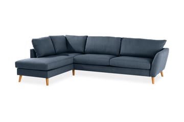 Trend 4-sits Vänstervänd L-formad Schäslongsoffa i Tyg - Blå - Möbler - Vardagsrum - Soffor - Divansoffa & schäslong