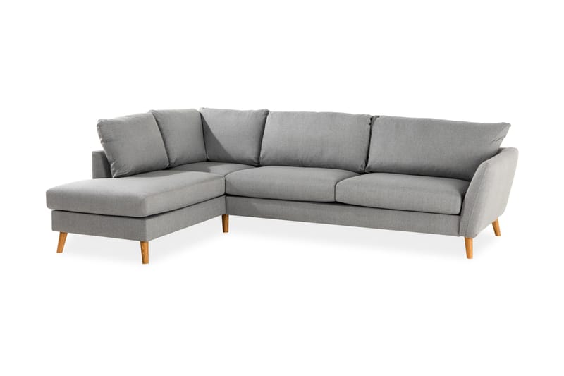 Trend 4-sits Vänstervänd L-formad Schäslongsoffa i Tyg - Grå - Möbler - Vardagsrum - Soffor - Divansoffa & schäslong