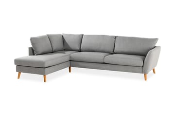 Trend 4-sits Vänstervänd L-formad Schäslongsoffa i Tyg - Grå - Möbler - Vardagsrum - Soffor - Divansoffa & schäslong