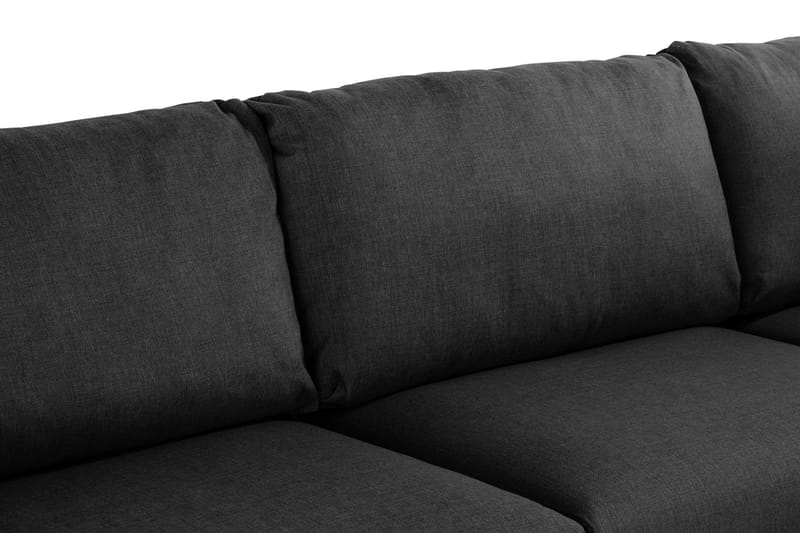 Trend 4-sits Vänstervänd L-formad Schäslongsoffa i Tyg - Svart - Möbler - Vardagsrum - Soffor - Divansoffa & schäslong