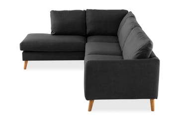 Trend 4-sits Vänstervänd L-formad Schäslongsoffa i Tyg - Svart - Möbler - Vardagsrum - Soffor - Divansoffa & schäslong