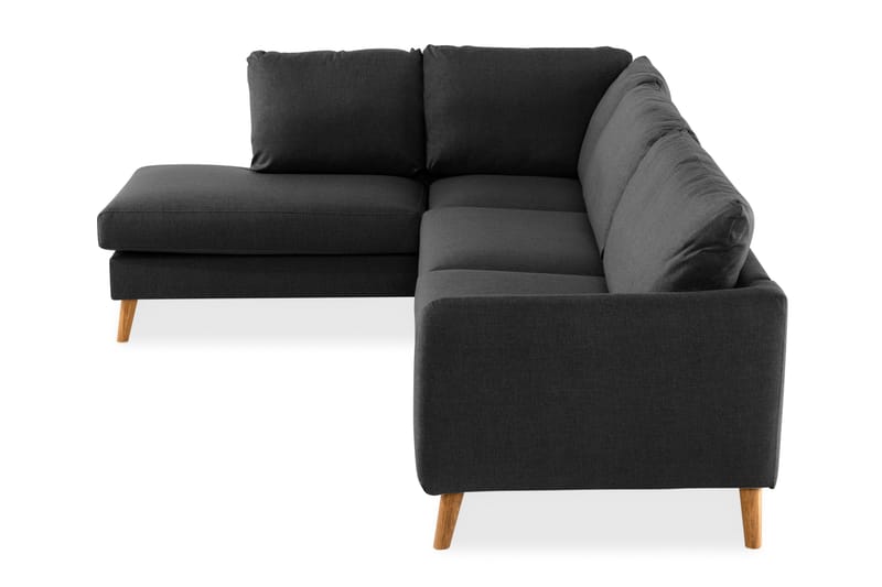 Trend 4-sits Vänstervänd L-formad Schäslongsoffa i Tyg - Svart - Möbler - Vardagsrum - Soffor - Divansoffa & schäslong