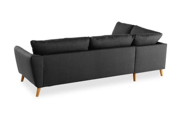 Trend 4-sits Vänstervänd L-formad Schäslongsoffa i Tyg - Svart - Möbler - Vardagsrum - Soffor - Divansoffa & schäslong