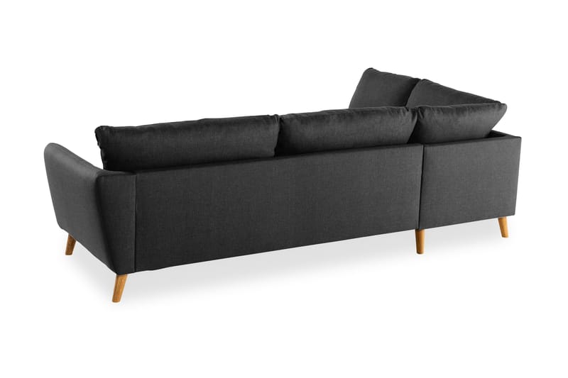 Trend 4-sits Vänstervänd L-formad Schäslongsoffa i Tyg - Svart - Möbler - Vardagsrum - Soffor - Divansoffa & schäslong