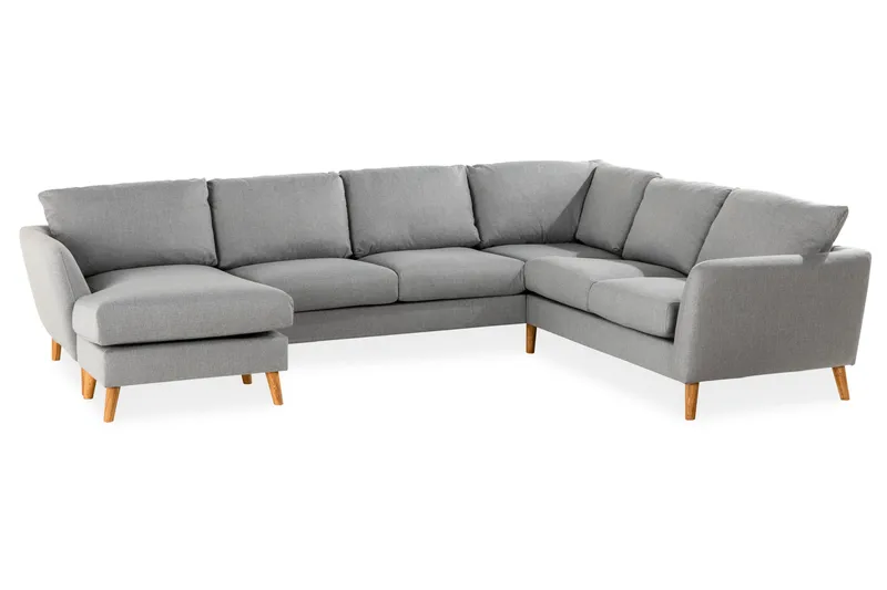 Trend 5-sits Vänstervänd U-formad Hörnsoffa med divan i Tyg - Grå - Möbler - Vardagsrum - Soffor - Hörnsoffor