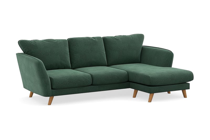 Trend Lyx 3-sits Divansoffa Höger - Grön Sammet - Möbler - Vardagsrum - Soffor - Divansoffa & schäslong