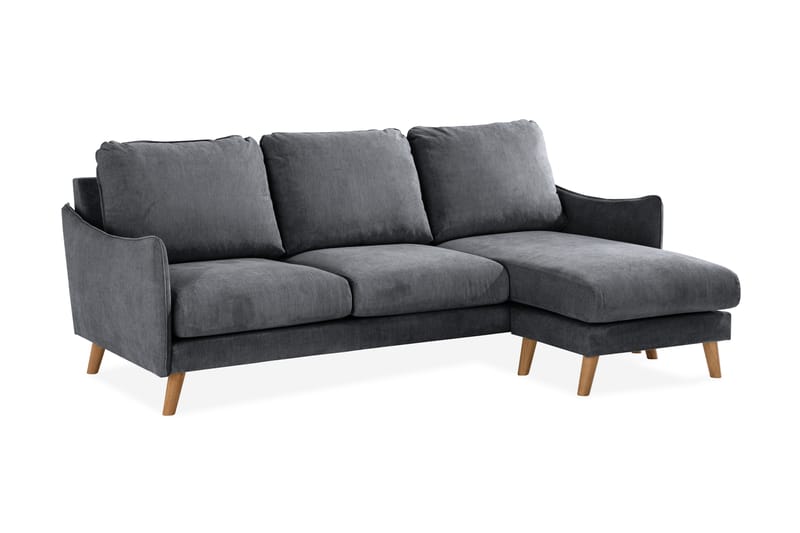 Trend Lyx 3-sits Divansoffa Höger - Mörkgrå/Ek - Möbler - Vardagsrum - Soffor - Divansoffa & schäslong