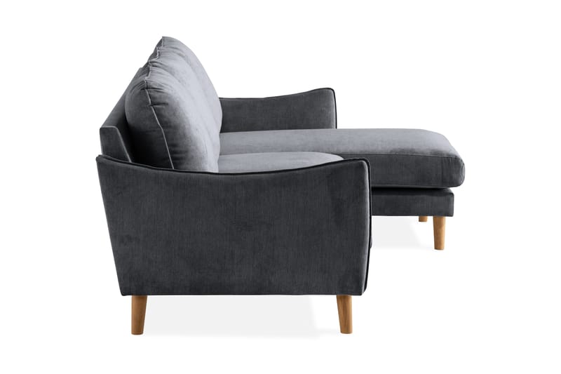 Trend Lyx 3-sits Divansoffa Höger - Mörkgrå/Ek - Möbler - Vardagsrum - Soffor - Divansoffa & schäslong