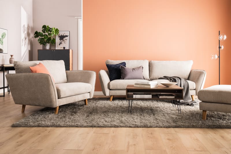 Trend Lyx 3-sits Divansoffa Vänster - Beige/Ek - Möbler - Vardagsrum - Soffor - Divansoffa & schäslong