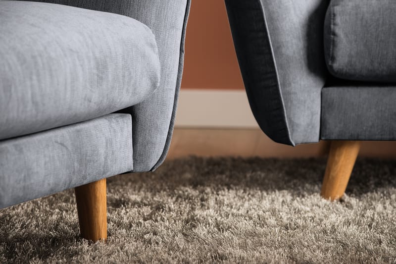 Trend Lyx 3-sits Divansoffa Vänster - Mörkgrå/Ek - Möbler - Vardagsrum - Soffor - Divansoffa & schäslong
