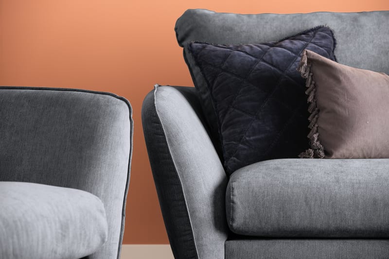 Trend Lyx 3-sits Divansoffa Vänster - Mörkgrå/Ek - Möbler - Vardagsrum - Soffor - Divansoffa & schäslong