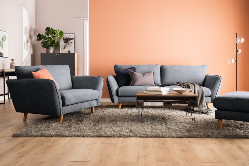 Trend Lyx 3-sits Divansoffa Vänster - Mörkgrå/Ek - Möbler - Vardagsrum - Soffor - Divansoffa & schäslong