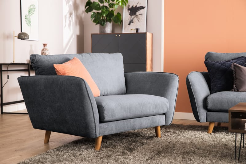 Trend Lyx 3-sits Divansoffa Vänster - Mörkgrå/Ek - Möbler - Vardagsrum - Soffor - Divansoffa & schäslong