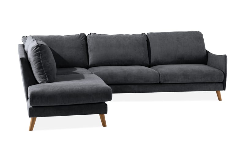 Trend Lyx 3-sits Divansoffa Vänster - Mörkgrå/Ek - Möbler - Vardagsrum - Soffor - Divansoffa & schäslong