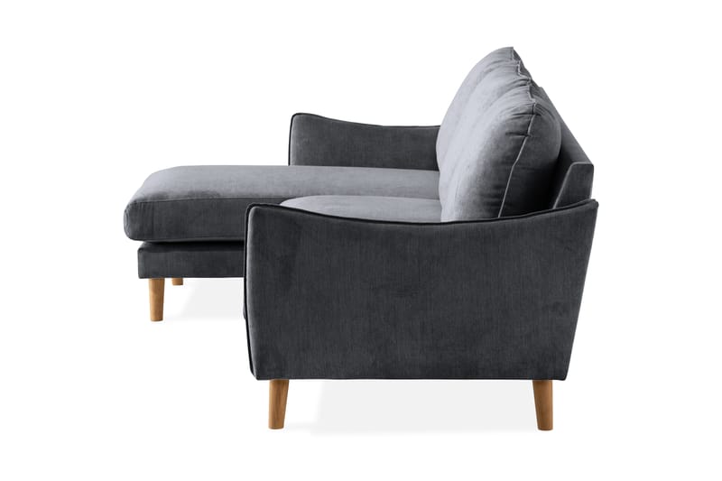 Trend Lyx 3-sits Divansoffa Vänster - Mörkgrå/Ek - Möbler - Vardagsrum - Soffor - Divansoffa & schäslong