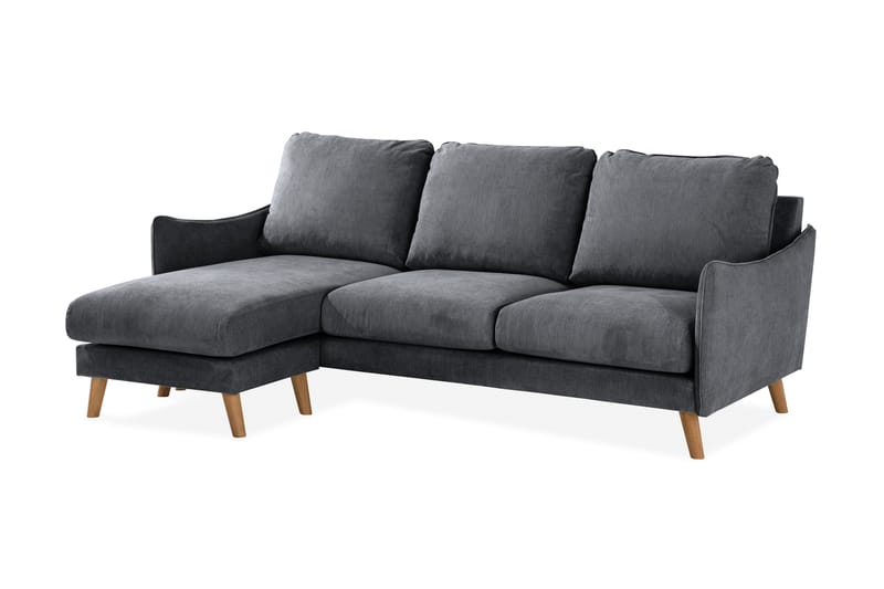 Trend Lyx 3-sits Divansoffa Vänster - Mörkgrå/Ek - Möbler - Vardagsrum - Soffor - Divansoffa & schäslong