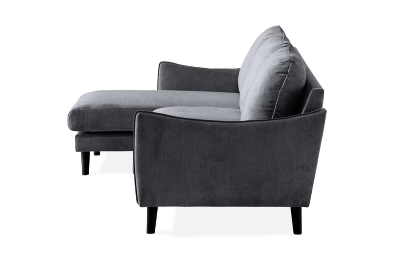 Trend Lyx 3-sits Divansoffa Vänster - Mörkgrå/Svart - Möbler - Vardagsrum - Soffor - Divansoffa & schäslong