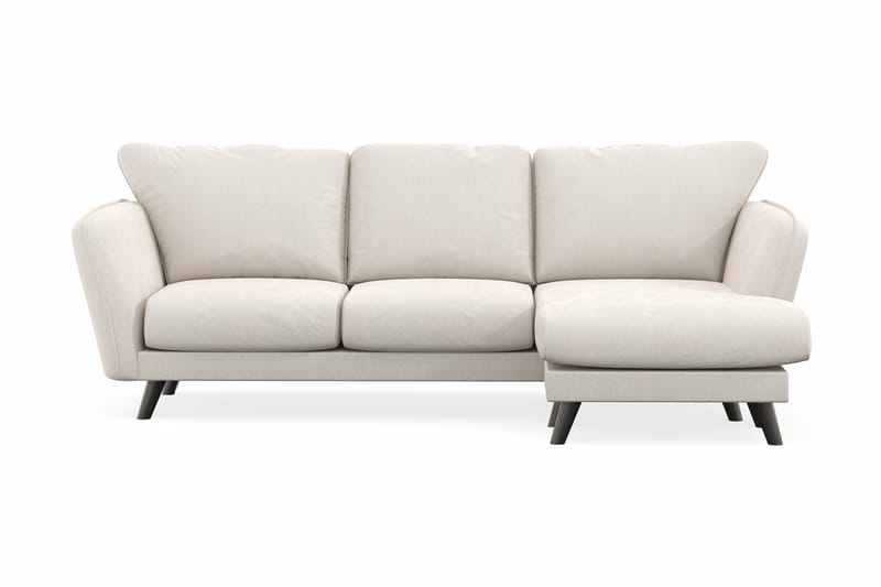 Trend Lyx 3-sits Högervänd L-formad Divansoffa i Sammet - Krämvit - Möbler - Vardagsrum - Soffor - Divansoffa & schäslong