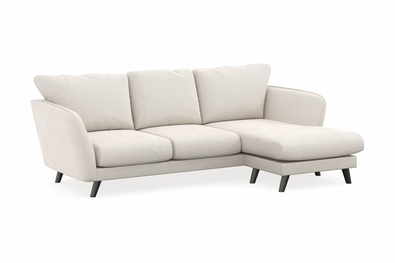 Trend Lyx 3-sits Högervänd L-formad Divansoffa i Sammet - Krämvit - Möbler - Vardagsrum - Soffor - Divansoffa & schäslong