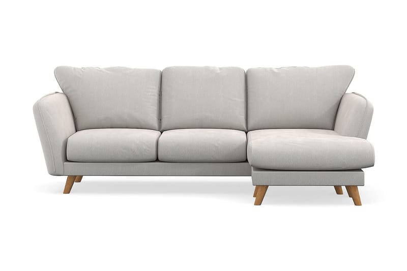 Trend Lyx 3-sits Högervänd L-formad Divansoffa i Sammet - Krämvit - Möbler - Vardagsrum - Soffor - Divansoffa & schäslong