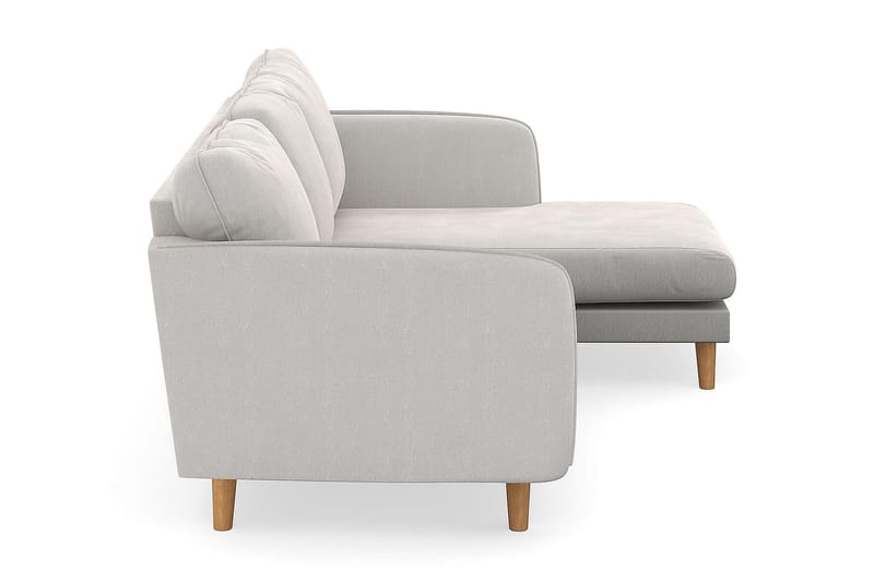 Trend Lyx 3-sits Högervänd L-formad Divansoffa i Sammet - Krämvit - Möbler - Vardagsrum - Soffor - Divansoffa & schäslong