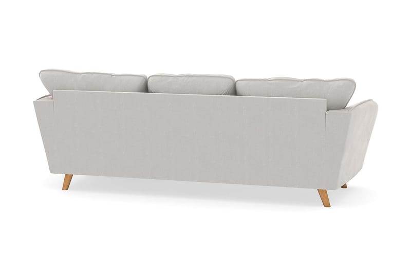 Trend Lyx 3-sits Högervänd L-formad Divansoffa i Sammet - Krämvit - Möbler - Vardagsrum - Soffor - Divansoffa & schäslong