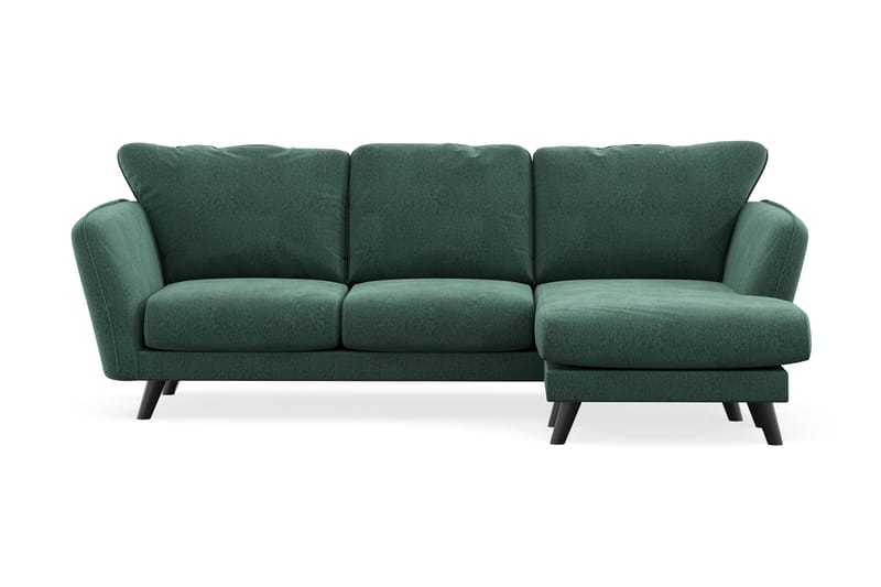 Trend Lyx 3-sits Högervänd L-formad Divansoffa i Sammet - Mörkgrön - Möbler - Vardagsrum - Soffor - Divansoffa & schäslong