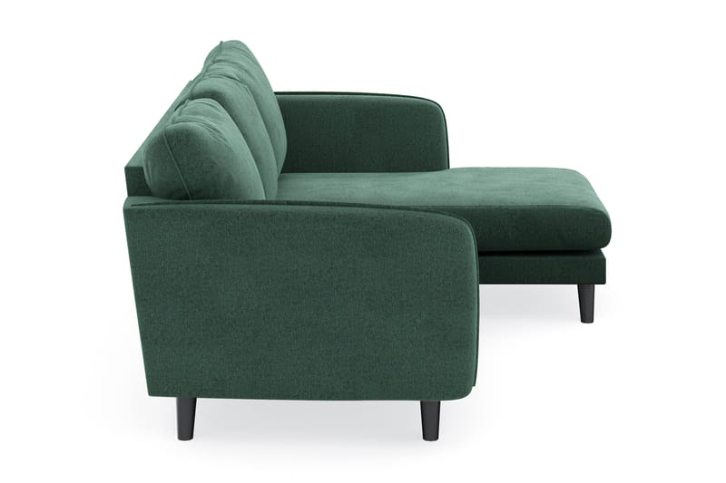 Trend Lyx 3-sits Högervänd L-formad Divansoffa i Sammet - Mörkgrön - Möbler - Vardagsrum - Soffor - Divansoffa & schäslong