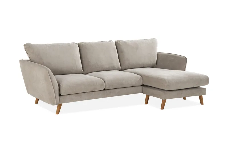 Trend Lyx 3-sits Högervänd L-formad Divansoffa i Tyg - Beige - Möbler - Vardagsrum - Soffor - Divansoffa & schäslong