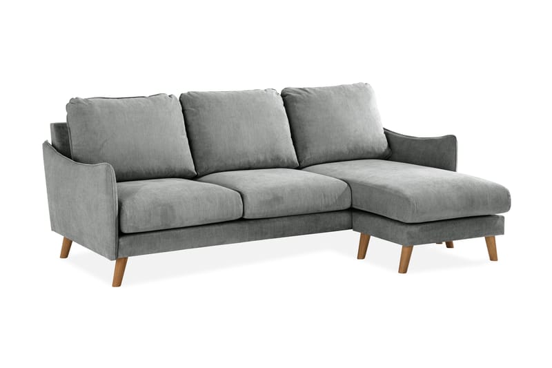 Trend Lyx 3-sits Högervänd L-formad Divansoffa i Tyg - Grå - Möbler - Vardagsrum - Soffor - Divansoffa & schäslong
