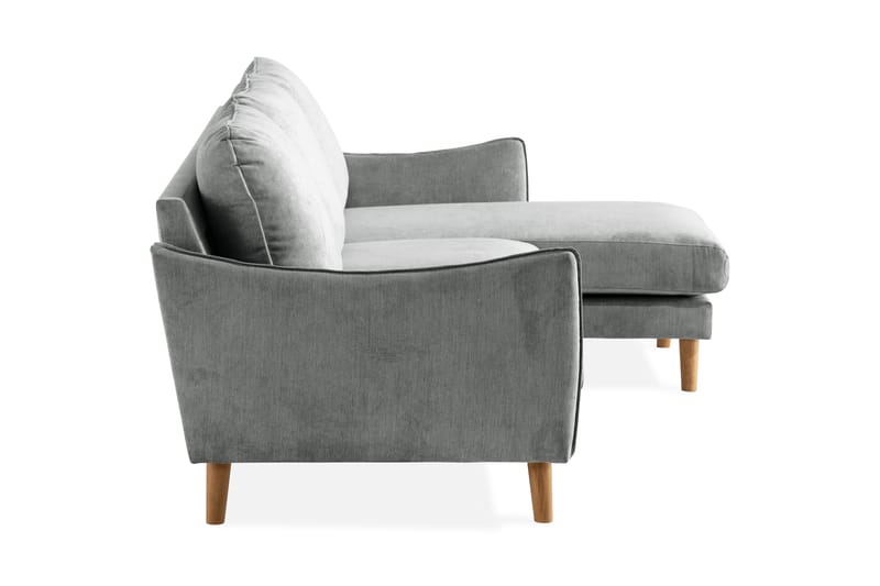 Trend Lyx 3-sits Högervänd L-formad Divansoffa i Tyg - Grå - Möbler - Vardagsrum - Soffor - Divansoffa & schäslong