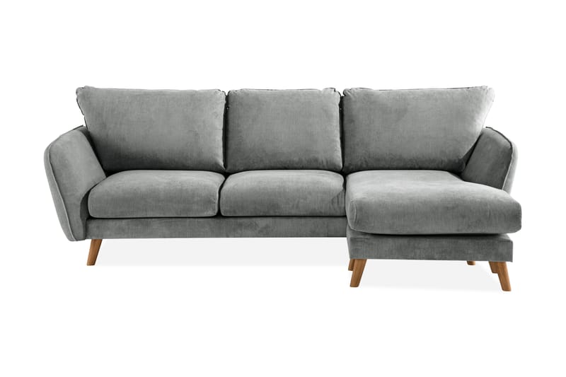 Trend Lyx 3-sits Högervänd L-formad Divansoffa i Tyg - Grå - Möbler - Vardagsrum - Soffor - Divansoffa & schäslong