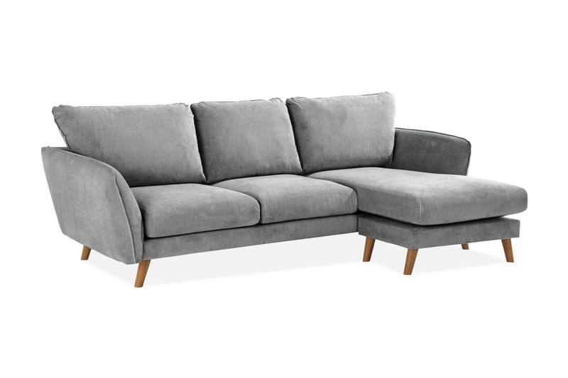Trend Lyx 3-sits Högervänd L-formad Divansoffa i Tyg - Grå - Möbler - Vardagsrum - Soffor - Divansoffa & schäslong