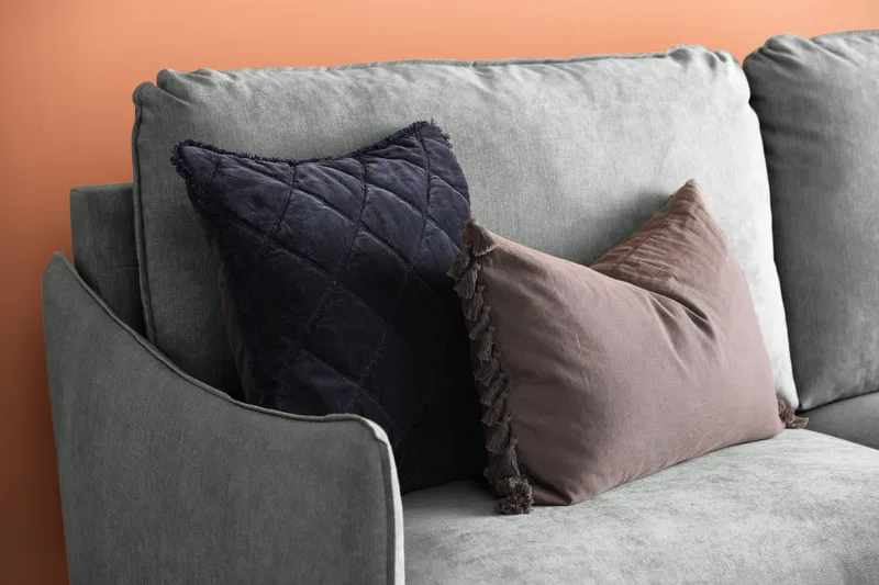 Trend Lyx 3-sits Högervänd L-formad Divansoffa i Tyg - Grå - Möbler - Vardagsrum - Soffor - Divansoffa & schäslong