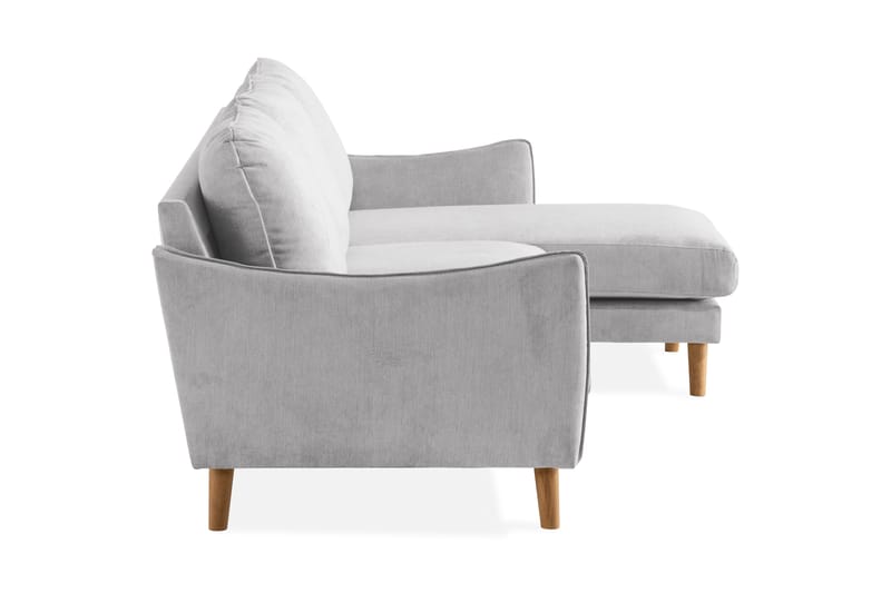 Trend Lyx 3-sits Högervänd L-formad Divansoffa i Tyg - Ljusgrå - Möbler - Vardagsrum - Soffor - Divansoffa & schäslong