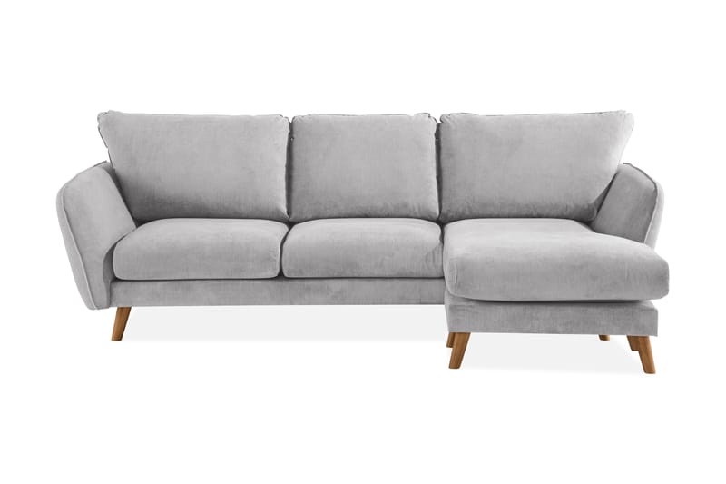 Trend Lyx 3-sits Högervänd L-formad Divansoffa i Tyg - Ljusgrå - Möbler - Vardagsrum - Soffor - Divansoffa & schäslong