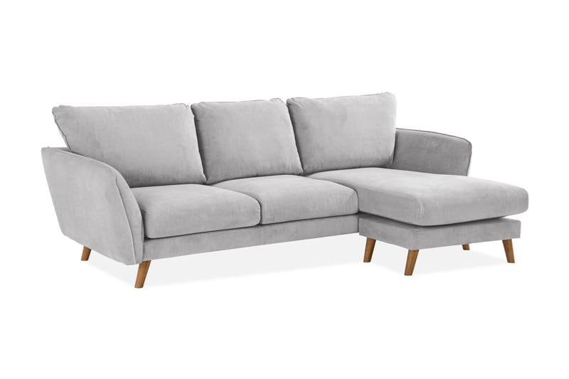 Trend Lyx 3-sits Högervänd L-formad Divansoffa i Tyg - Ljusgrå - Möbler - Vardagsrum - Soffor - Divansoffa & schäslong