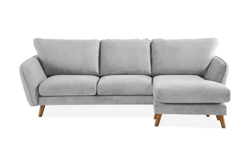 Trend Lyx 3-sits Högervänd L-formad Divansoffa i Tyg - Ljusgrå - Möbler - Vardagsrum - Soffor - Divansoffa & schäslong