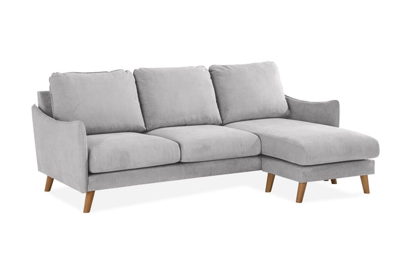 Trend Lyx 3-sits Högervänd L-formad Divansoffa i Tyg - Ljusgrå - Möbler - Vardagsrum - Soffor - Divansoffa & schäslong