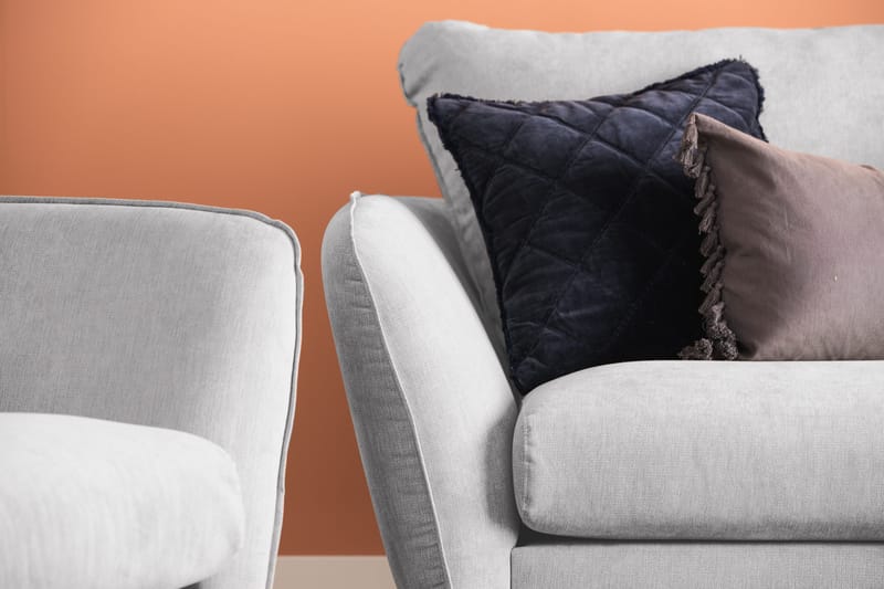 Trend Lyx 3-sits Högervänd L-formad Divansoffa i Tyg - Ljusgrå - Möbler - Vardagsrum - Soffor - Divansoffa & schäslong