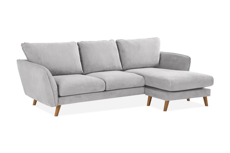 Trend Lyx 3-sits Högervänd L-formad Divansoffa i Tyg - Ljusgrå - Möbler - Vardagsrum - Soffor - Divansoffa & schäslong