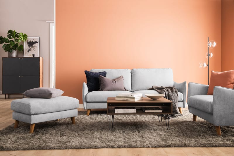 Trend Lyx 3-sits Högervänd L-formad Divansoffa i Tyg - Ljusgrå - Möbler - Vardagsrum - Soffor - Divansoffa & schäslong