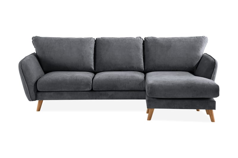 Trend Lyx 3-sits Högervänd L-formad Divansoffa i Tyg - Mörkgrå - Möbler - Vardagsrum - Soffor - Divansoffa & schäslong