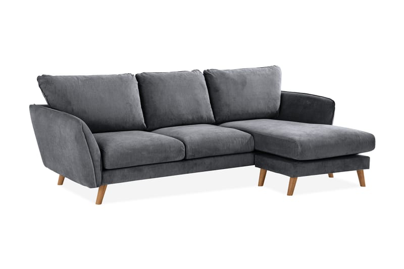 Trend Lyx 3-sits Högervänd L-formad Divansoffa i Tyg - Mörkgrå - Möbler - Vardagsrum - Soffor - Divansoffa & schäslong