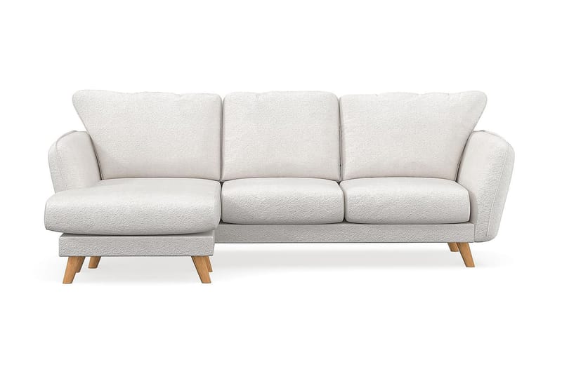 Trend Lyx 3-sits Vänstervänd L-formad Divansoffa i Bouclé - Vit - Möbler - Vardagsrum - Soffor - Divansoffa & schäslong