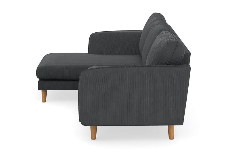 Trend Lyx 3-sits Vänstervänd L-formad Divansoffa i Manchester - Mörkgrå - Möbler - Vardagsrum - Soffor - Divansoffa & schäslong