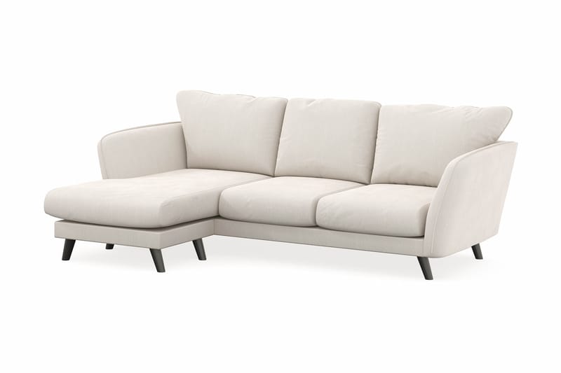 Trend Lyx 3-sits Vänstervänd L-formad Divansoffa i Sammet - Krämvit - Möbler - Vardagsrum - Soffor - Divansoffa & schäslong