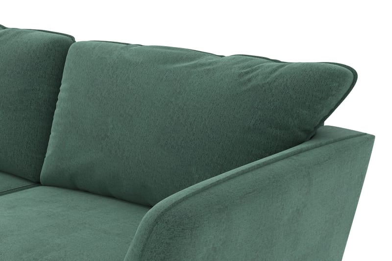 Trend Lyx 3-sits Vänstervänd L-formad Divansoffa i Sammet - Mörkgrön - Möbler - Vardagsrum - Soffor - Divansoffa & schäslong