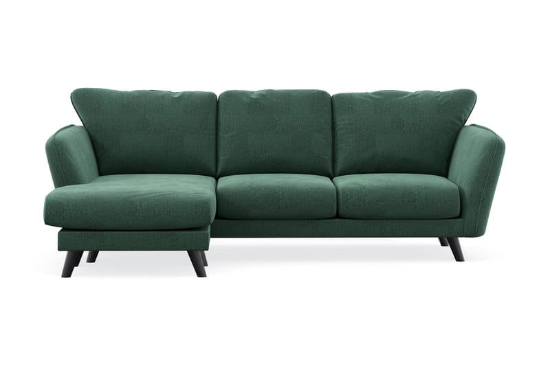 Trend Lyx 3-sits Vänstervänd L-formad Divansoffa i Sammet - Mörkgrön - Möbler - Vardagsrum - Soffor - Divansoffa & schäslong