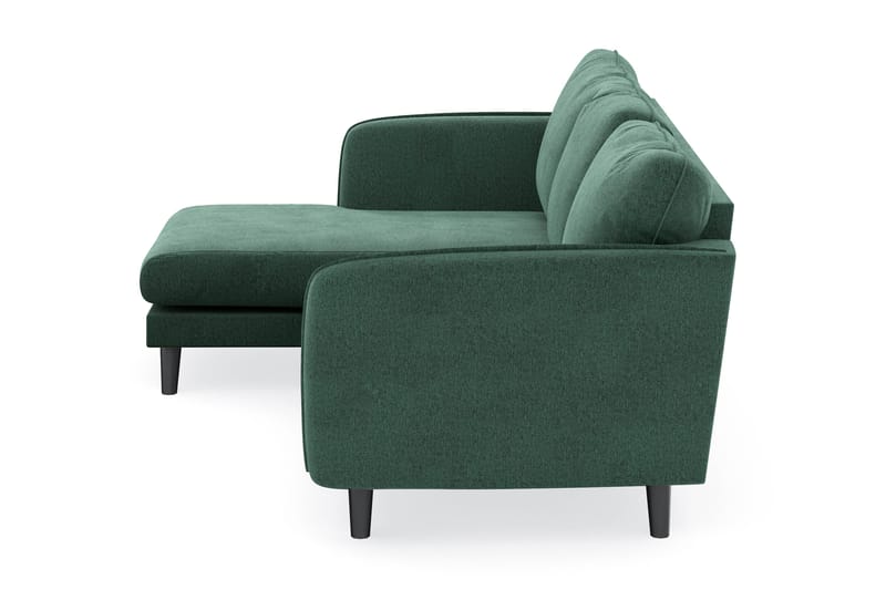 Trend Lyx 3-sits Vänstervänd L-formad Divansoffa i Sammet - Mörkgrön - Möbler - Vardagsrum - Soffor - Divansoffa & schäslong